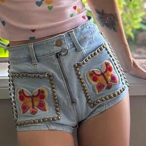 EUC! Stoned Immaculate Butterflies Are Free Denim Shorts Bardot Women’s *Sz 24